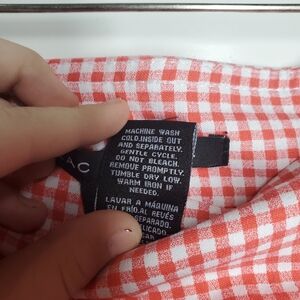 Zac & Rachel Coral and White Gingham Blouse